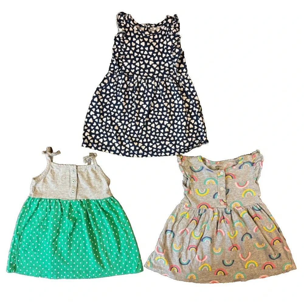 Baby Girl 12 Months Dress Dresses Lot Spring Short‎ Sleeved Summer Rainbows Dots
